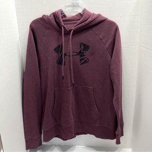 Under Armour maroon Rival graphic logo hoodie